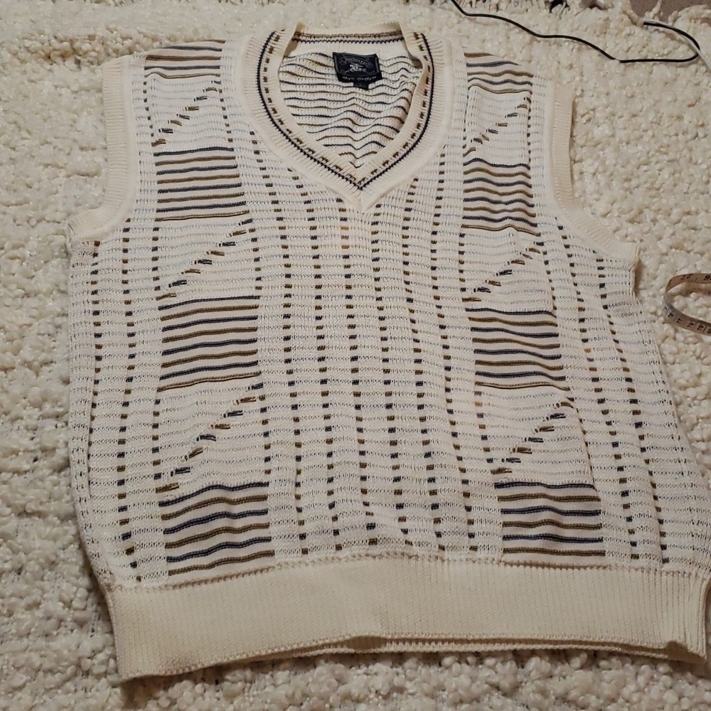 Vintage Burberry men's sweater vest large